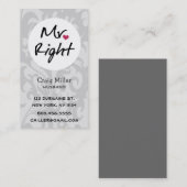 Mr. Right Visitekaartje (Voorkant / Achterkant)