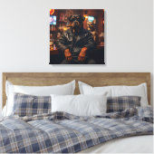 Mr Rottie Cool met sigaar Canvas Afdruk (Insitu (Slaapkamer))