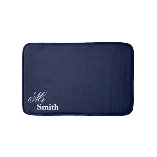 Mr Smith Navy Naam Badmat (Voorkant)
