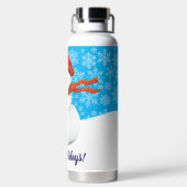 Mr. Snowman Happy Holidays Waterfles (Achterkant)