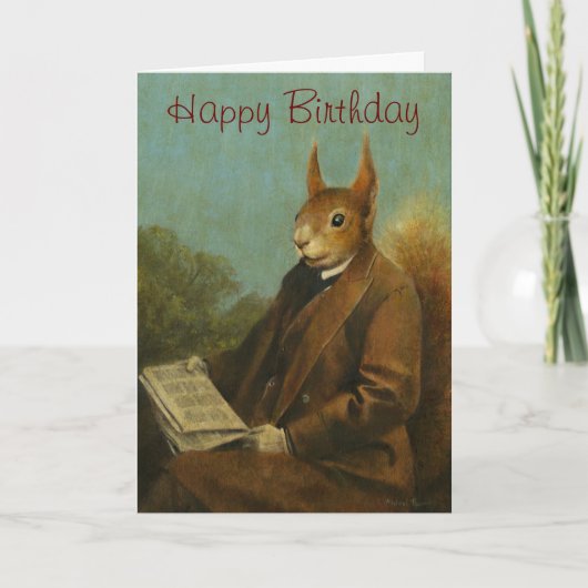Mr Squirrel Birthday Kaart (Voorkant)