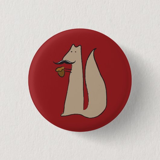 Mr Squirrel Ronde Button 3,2 Cm (Voorkant)