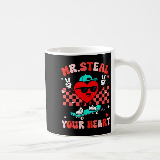 Mr Steal Your Heart For Boys Toddlers Valentine's  Koffiemok (Rechts)