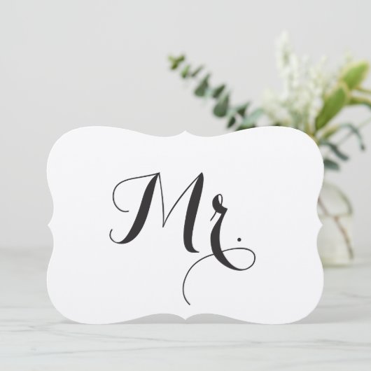 Mr. Stoelteken - Bruid en bruidegom Stoeltekens Kaart (Staand voorkant)