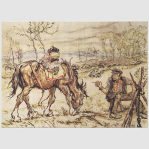 Mr Toad en de zigeuner door Arthur Rackham Tissuepapier