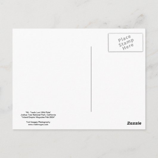 Mr. Toads laatste wilde rit Briefkaart (Achterkant)