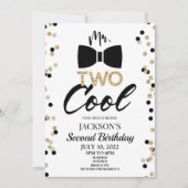 Mr TWO Cool Bowtie 2e verjaardagsfeestje Kaart (Voorkant)