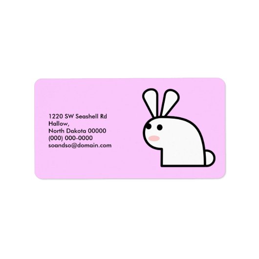 Mr White Wabbit adreslabel Etiket (Voorkant)