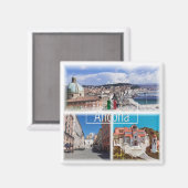 MRC027 ANCONA havenpanorama, San Ciro, Koelkast Magneet (Voorkant / Achterkant)