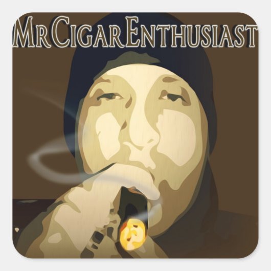 MrCigarEnthusiast Square Sticker (Voorkant)