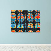 MRI hersenscan Canvas Afdruk (Insitu (Houten vloer))