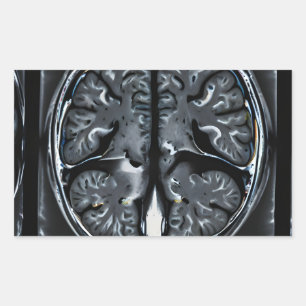 MRI hersenscan Rechthoekige Sticker