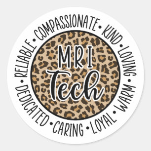 MRI Technoloog Leopard, radiologie, MRI Tech Ronde Sticker