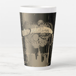 "Mrs."8th Bronze Wedding Jubileum Latte Mok