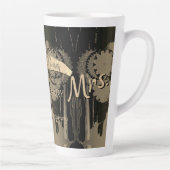 "Mrs."8th Bronze Wedding Jubileum Latte Mok (Rechts)