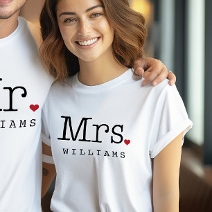 Mrs Achternaam Hart Trouw Monogram Tri-Blend Shirt