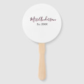 Mrs. add naam achternaam zwart roze beste jaar mod handwaaier (Achterkant)