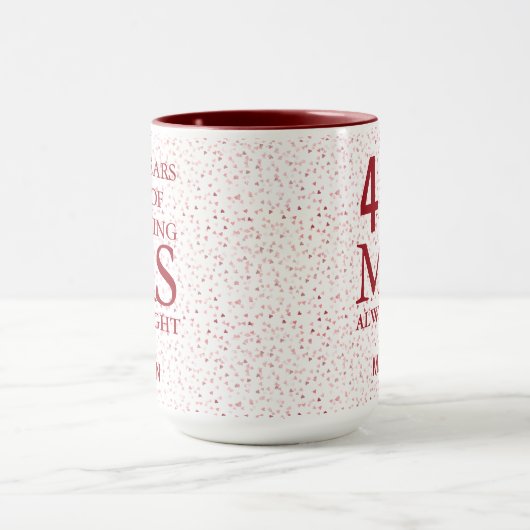 Mrs Always Right Fun 40e Jubileum Ruby Hearts Mok (Midden)