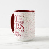 Mrs Always Right Fun 40e Jubileum Ruby Hearts Mok (Voorkant links)