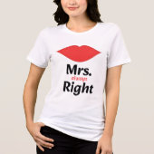 Mrs. Always Right Red Lips Matching Tri-Blend Shirt (Voorkant)