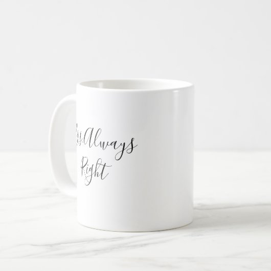 Mrs Always Right Script Mok Trouwcadeau (Voorkant links)