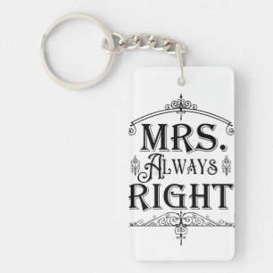 MRS. ALWAYS RIGHT Vintage Deco Sierobject Klassiek Sleutelhanger