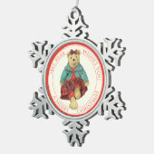 MRS. BEAR Ornement flocon de neige en étain + Text (Vue impression)