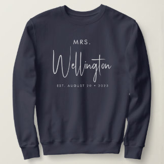 Mrs Black Script Custom Name Bridal Pas getrouwd S Trui