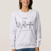 Mrs Black Script Custom Name Bridal Pas getrouwd Trui (Voorkant)