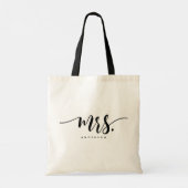 Mrs Black White Pas getrouwd Bride Script Personal Tote Bag (Achterkant)