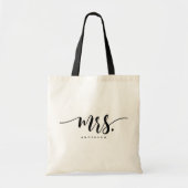 Mrs Black White Pas getrouwd Bride Script Personal Tote Bag (Voorkant)