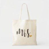 "Mrs." Bride, bruiloft Tote Bag (Voorkant)