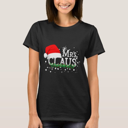 Mrs Claus Christmas Couples Matching Her Xmas Paja T-shirt (Voorkant)