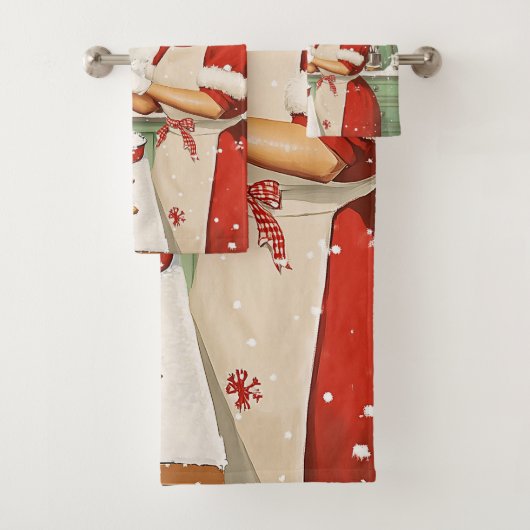 Mrs Claus Holiday Baking Delight Bad Handdoek (Insitu)