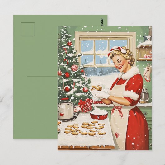 Mrs Claus Holiday Baking Delight Briefkaart (Voorkant / Achterkant)