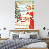Mrs Claus Holiday Baking Delight Canvas Afdruk (Insitu (Slaapkamer))