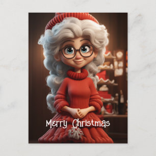 Mrs Claus Knit Dress Briefkaart