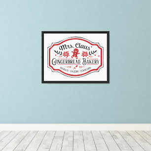 Mrs Claus' peperkoekbakkerij Canvas Afdruk