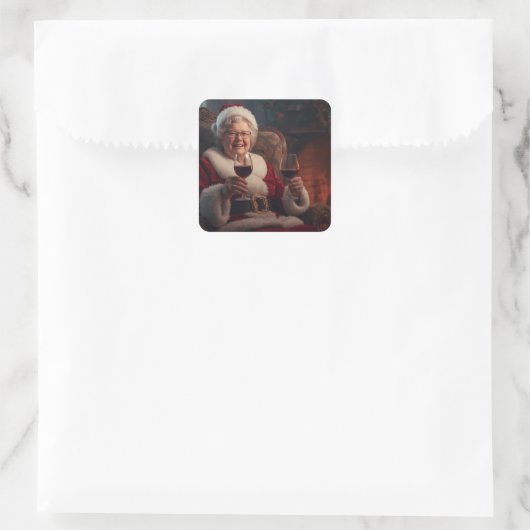 Mrs Claus Wine Stickers (Sac)