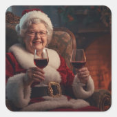 Mrs Claus Wine Stickers (Devant)