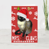 "Mrs Claws" Vrolijke Kerstvakantie Kaart (Voorkant)