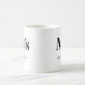 Mrs Custom Last Name Est. Datum minimale retro Koffiemok (Center)