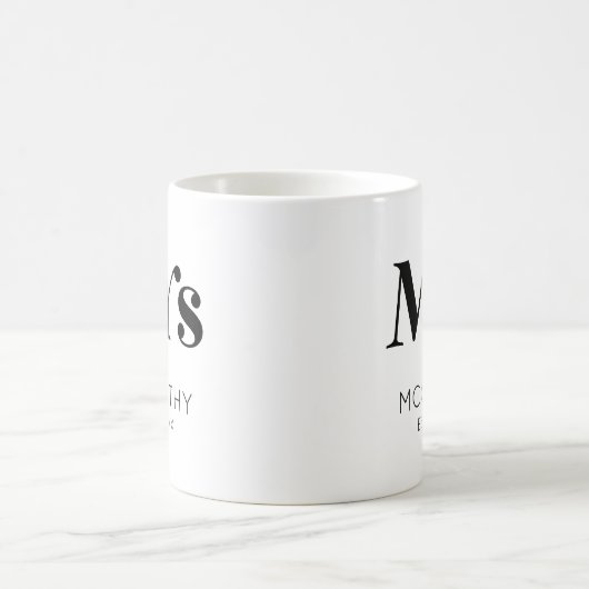 Mrs Custom Last Name Est. Datum minimale retro Koffiemok (Center)