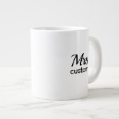 Mrs Custom Personalized Name Mug–Classic Minimalis Extra Grote Beker (Voorkant rechts)
