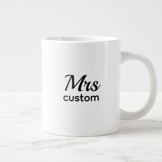 Mrs Custom Personalized Name Mug–Classic Minimalis Extra Grote Beker