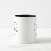 Mrs Elegant Script Heart Custom Wedding Monogram Mok (Midden)