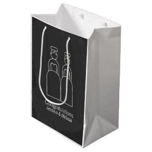 Mrs en Mrs dodle bruiden bruiloft gepersonaliseerd Medium Cadeauzakje