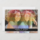 Mrs. en Mrs LGBTQ Transparent Heart Photo Overlay Save The Date (Voorkant)