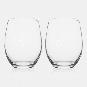 Mrs en Mrs Matching Set Wijnglas Zonder Voet