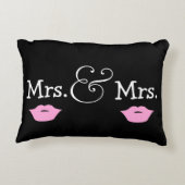 Mrs. en Mrs. Two Brides Lips Wedding Gift Accent Kussen (Achterkant)